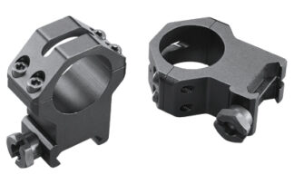 Weaver 48363 4-Hole Tactical Ring Set, 1 in Extra Extra High, Matte Black Aluminum