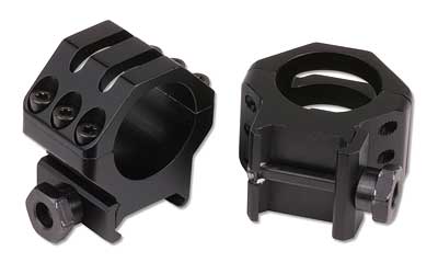 Weaver Tactical 99689 6-Hole Picatinny Scope Rings, 1 in High, Matte Black