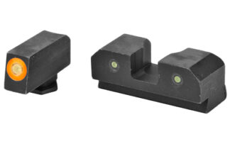 XS Sights R3D Night Sights, Notch and Post, Orange Front Dot, Fits Glock 42/43/43X/48, Steel/Blued