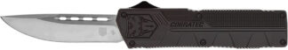 Cobratec Knives CBT-LTWT Black Drop Point OTF Knife, 3.25 in D2 Steel Blade