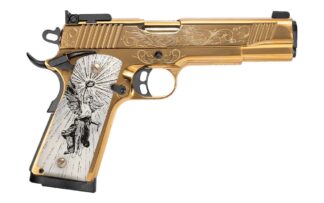 EAA MC1911 Match Lux Single-Action .38 Super Auto 5" Gold Engraved Slide/Frame