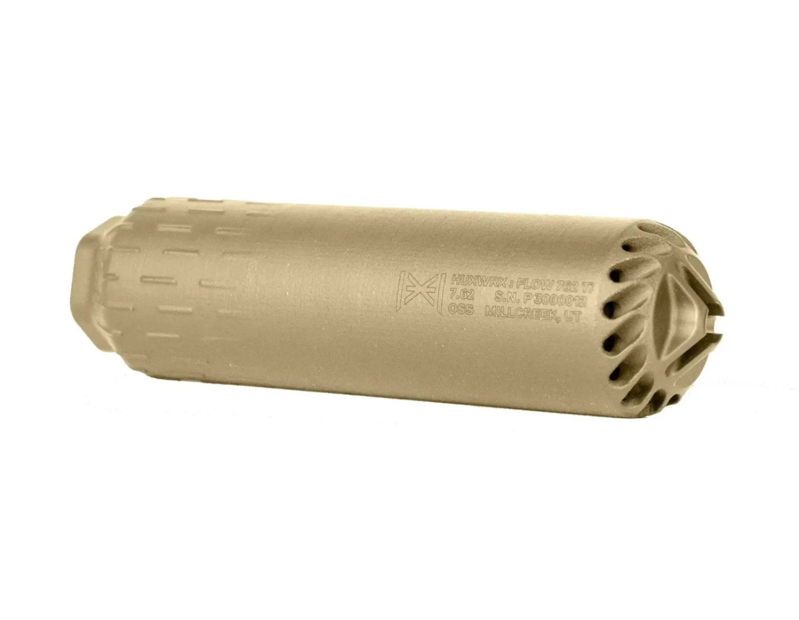 HUXWRX Flow 762 Ti Suppressor, Quick-Detach, .308 / 7.62 NATO, 5/8x24, FDE