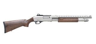 Legacy Sports International Citadel Mariner 20 Gauge Pump Shotgun, 18.5 in, 4+1, Nickel/Black Fixed Walnut