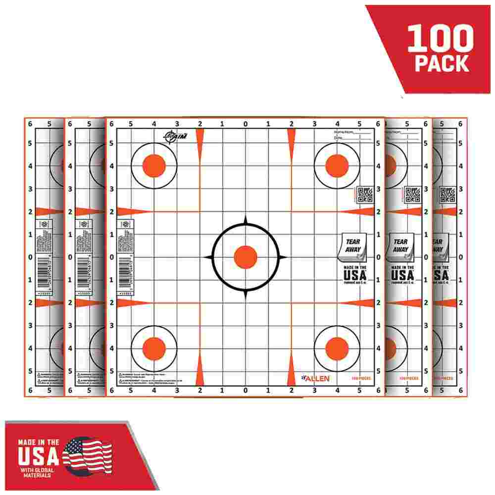 EZ-Aim EZ Aim Adhesive Sight Grid Targets 12 x 12 in, Self-Adhesive, 100 Pack