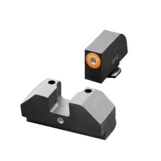 XS Sights F8 Tritium Night Sight Set for Glock - Green with Orange Outline Front