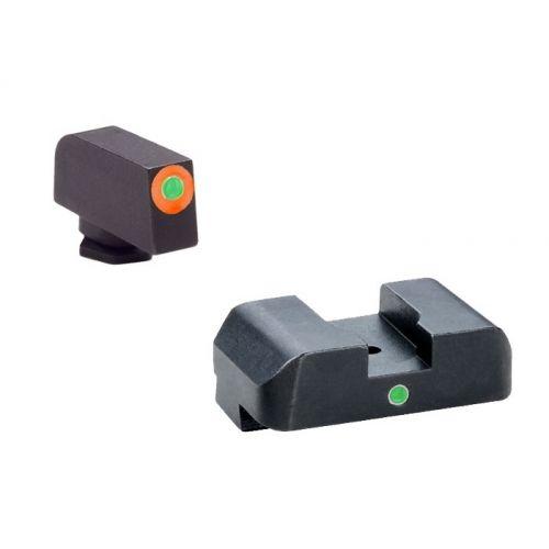 XS Sights F8 Tritium Night Sight Set for S&W M&P Full Size Compact Shield, Green Front with Orange Ring