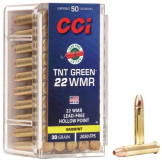 CCI TNT Green .22 WMR 30 gr Hollow Point Ammunition, 50 Rounds Per Box