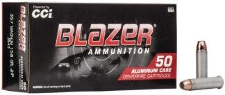 CCI Blazer .357 Magnum 158 gr JHP 50-Round Box Aluminum Cases