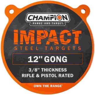 Champion Impact Steel Gong Target 12 in Round, 3/8 in AR500 Comparable Steel