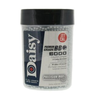 Daisy PrecisionMax .177 Airgun BBs, 6000 Per Bottle, Zinc-Plated Steel Round