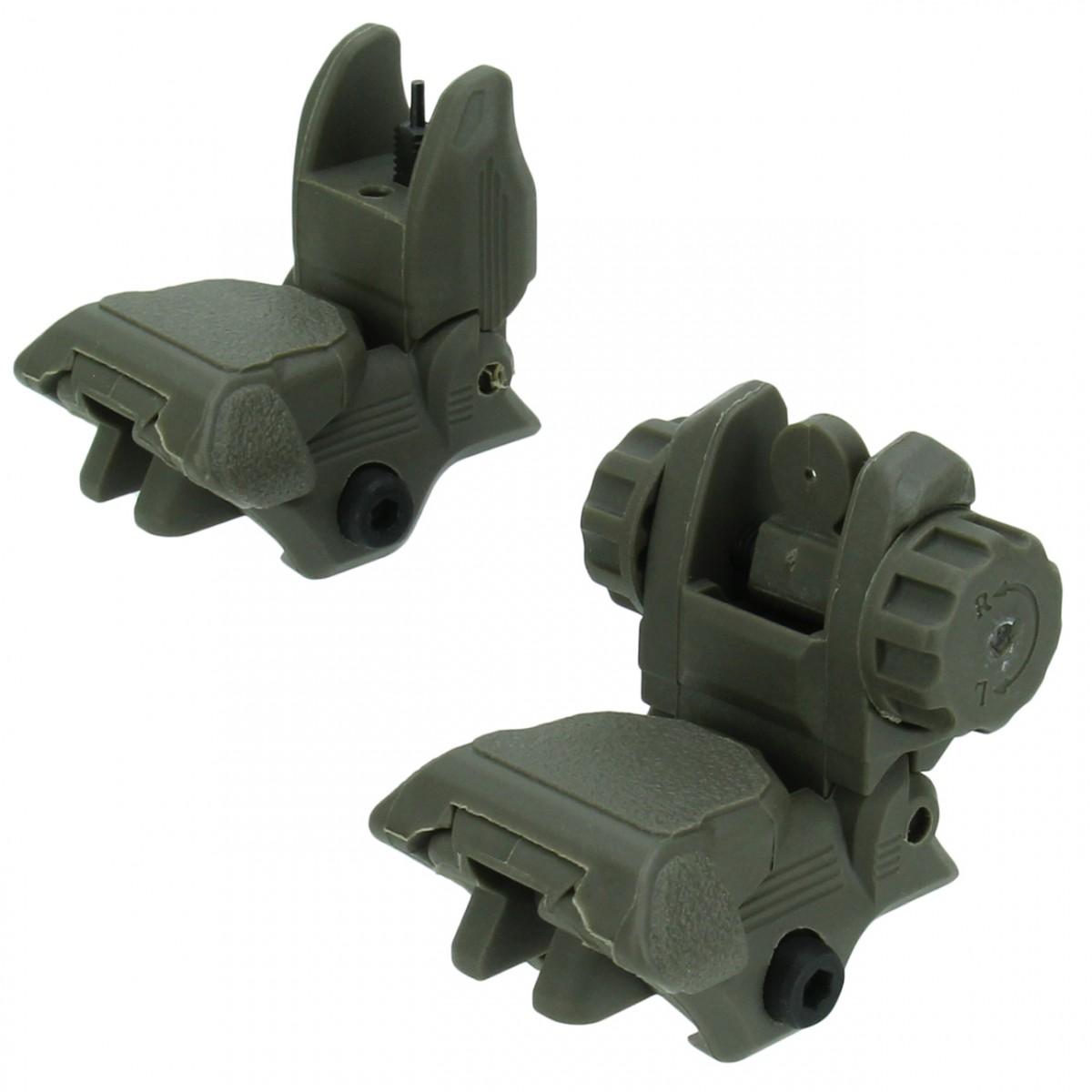 TacFire IS008OD Same Plane Low Profile Pop-Up Sights OD Green