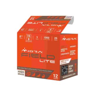 Migra Field Lite 20 Gauge 2 3/4 in 1 oz #7.5 and #9 Shot, 25 Rounds Per Box