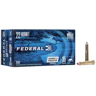Federal American Eagle Varmint & Predator .22 Hornet 35 Grain Tipped Varmint 50 Rounds Per Box