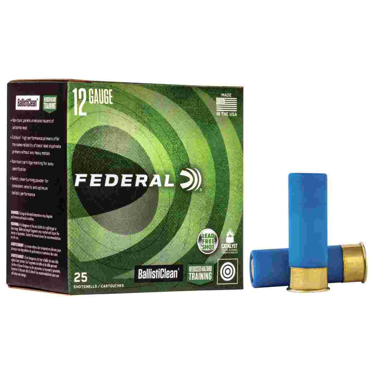 Federal BallistiClean 12 Gauge 2-3/4 in Frangible Rifled Slug Ammo, 1500 fps, 25 Rounds
