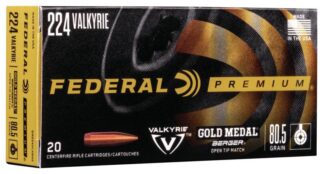 Federal Gold Medal Berger .224 Valkyrie 80.5gr OTM 20-Round Box