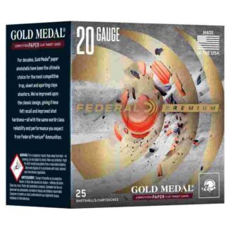 Federal Gold Medal Paper 20ga 2-3/4" 7/8oz #7.5 Shot 1250 fps Shotshells, 25 Rounds