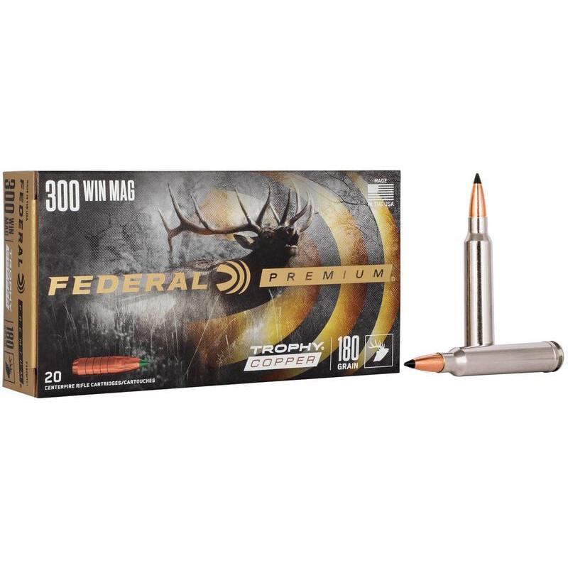 Federal Premium Trophy Copper .300 Win Mag 180 Grain Polymer-Tipped 20 Rounds Per Box