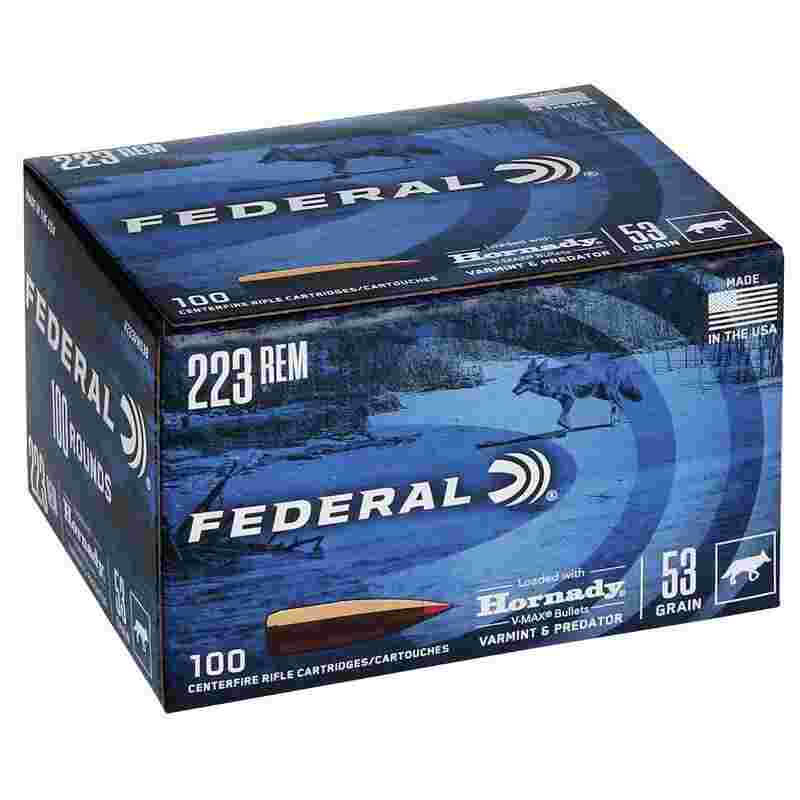 Federal Varmint & Predator .223 Rem 53 gr FMJ 3400 fps, 100 Rounds