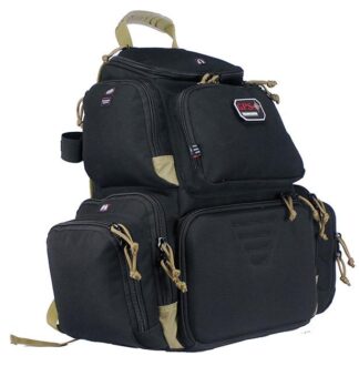 G Outdoors Handgunner Backpack with 4 Handgun Cradle - Black/Tan