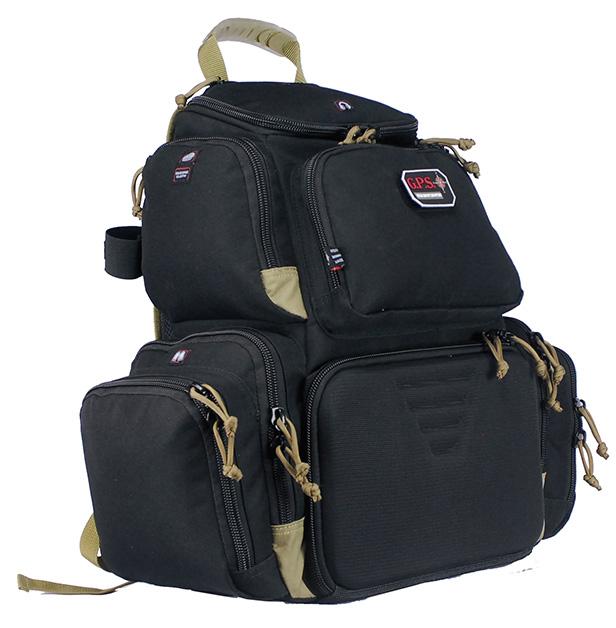 G Outdoors Handgunner Backpack with 4 Handgun Cradle - Black/Tan
