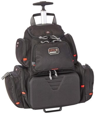 G*Outdoors Handgunner Rolling Range Bag with 4-Handgun Foam Cradle, Black