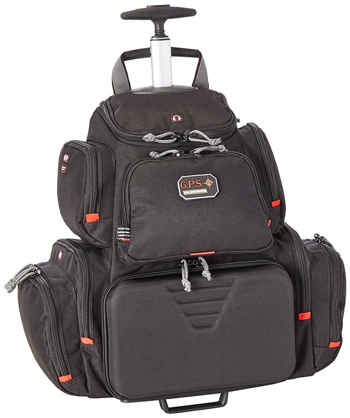 G*Outdoors Handgunner Rolling Range Bag with 4-Handgun Foam Cradle, Black