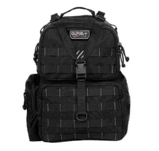G Outdoors GPS Tactical Range Backpack, Black, 3 Removable Pistol Cases