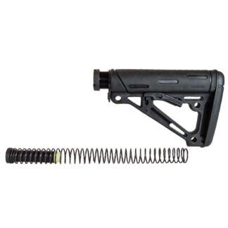 Hogue 15045 OverMolded Collapsible Buttstock Assembly, Black Rubber, Mil-Spec Tube