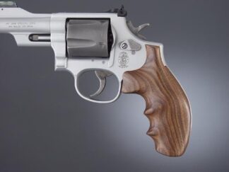 Hogue 19300 Fancy Hardwood Pau Ferro Grips with Finger Grooves, Round Butt S&W K/L