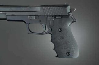 Hogue OverMolded Grip for SIG P220 (Finger Grooves), Black Rubber
