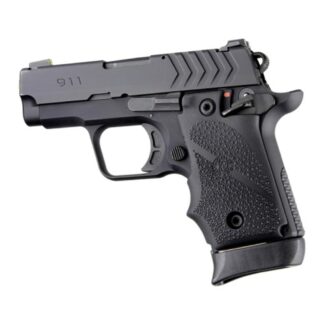 Hogue OverMolded Rubber Grip for Springfield 911 .380 with Ambidextrous Safety, Black