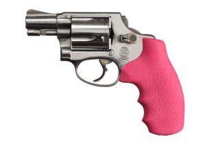 Hogue OverMolded Monogrip Grip for S&W J-Frame Round Butt, Pink Rubber
