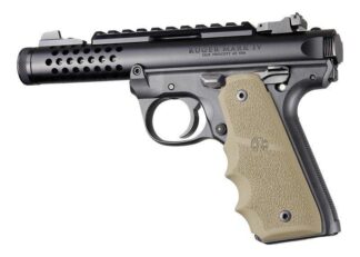 Hogue Ruger 22/45 MKIV Rubber Grip with Finger Grooves, Flat Dark Earth