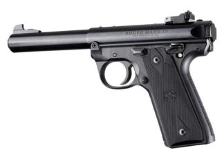 Hogue Ruger 22/45 MKIV Rubber Grip Panels Checkered with Diamonds, Black