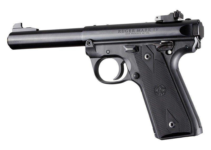Hogue Ruger 22/45 MKIV Rubber Grip Panels Checkered with Diamonds, Black