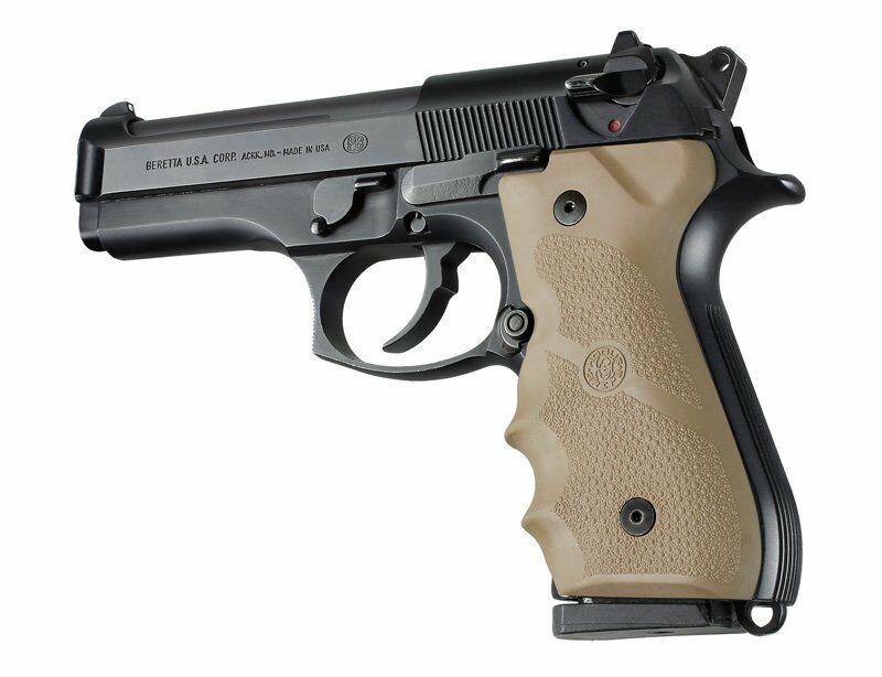 Hogue Rubber Grip with Finger Grooves for Beretta 92/96 Series, Flat Dark Earth
