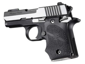 Hogue Rubber Grip Finger Grooves for SIG P938, Ambidextrous Safety, Black