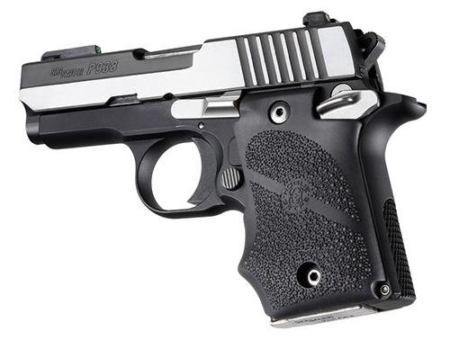 Hogue Rubber Grip Finger Grooves for SIG P938, Ambidextrous Safety, Black