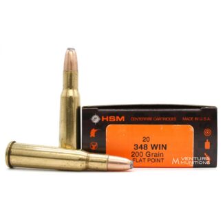 HSM Classic .348 Win 200 Grain Flat Point Interlock (SP) Rifle Ammunition, 20 Rounds, 2450 fps