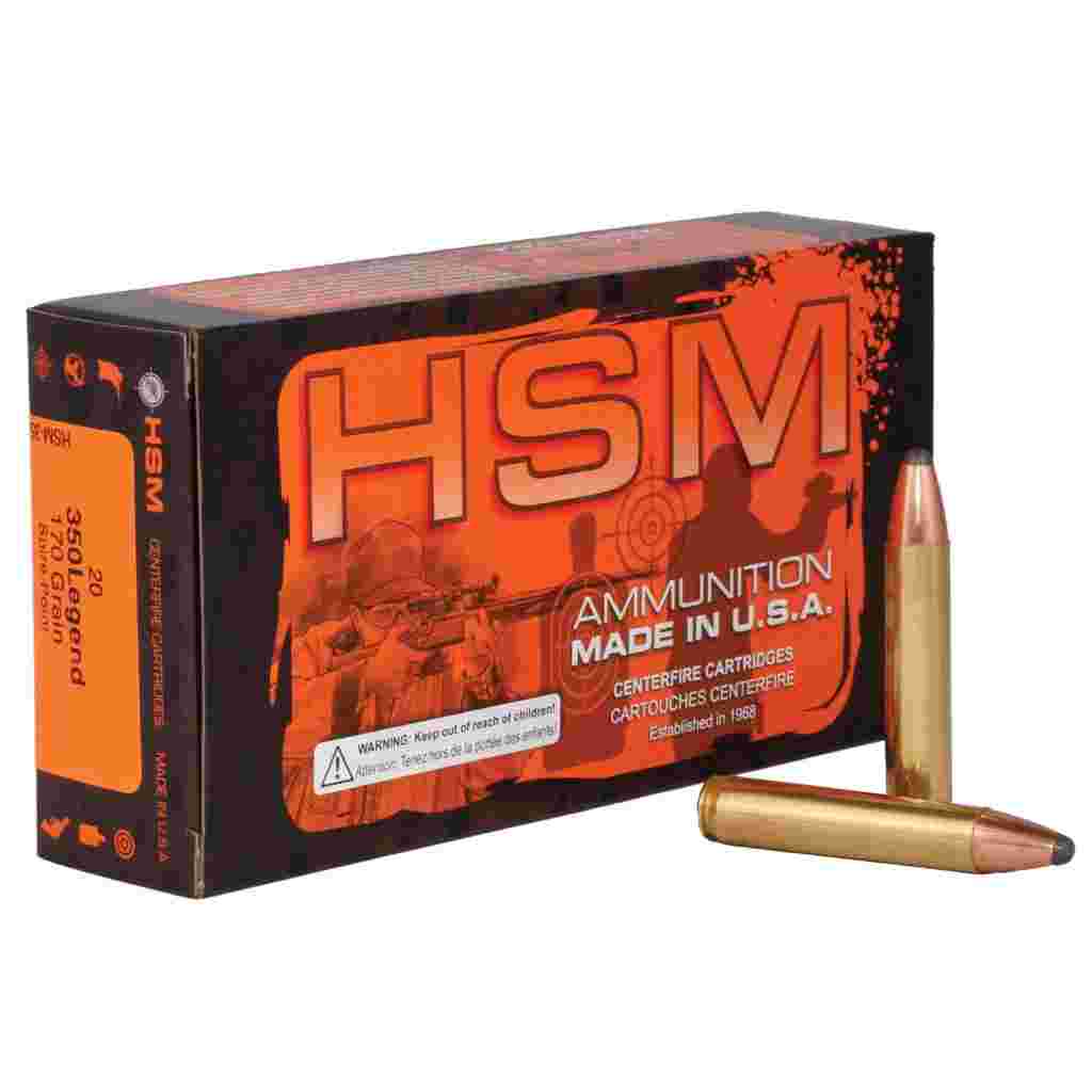 HSM .350 Legend 170 Grain Interlock SP Rifle Ammunition, 20 Rounds