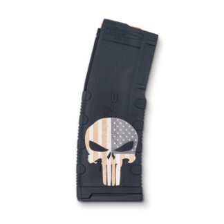 Black Rain Ordnance Punisher with Flag AR Magazine 5.56 NATO/.223 Rem, 30-Round Polymer