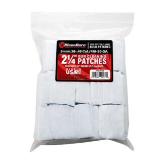 KLEEN-BORE SuperShooter 2 1/4 in Cotton Flannel Bore Cleaning Patches .38/.45 & .410-20 GA, 500-Pack