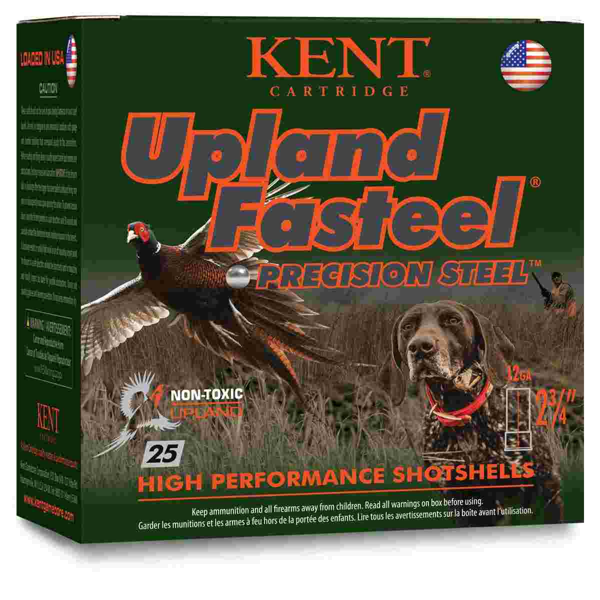 Kent Cartridge Upland Fasteel 12 Gauge 2.75 in #7 Steel Shot 1-1/8 oz 25 Rounds