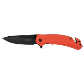 Kershaw Barricade Rescue Folding Knife 3.50" Drop Point, Orange, 8Cr13MoV