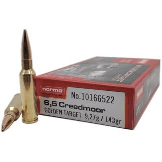 Norma Golden Target Rifle Ammunition 6.5 Creeedmoor 130gr BTHP 2851 fps 20/ct