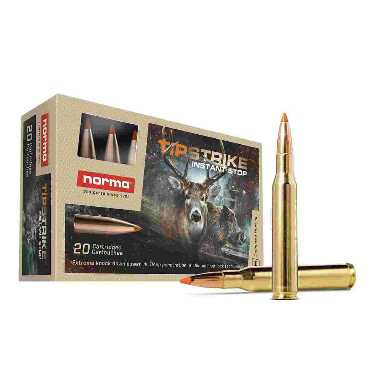 Norma TipStrike .280 Rem 160 gr Polymer Tip Rifle Ammo, 2789 fps, 20 Rounds