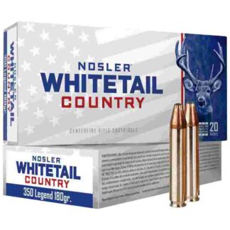 Nosler Whitetail Country .350 Legend 180 gr LFN Straight Wall Ammo, 20-Round Box