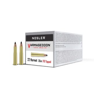 Nosler Varmageddon .22 Hornet 35 gr Flat Base Tipped Rifle Ammo (20 Rounds)