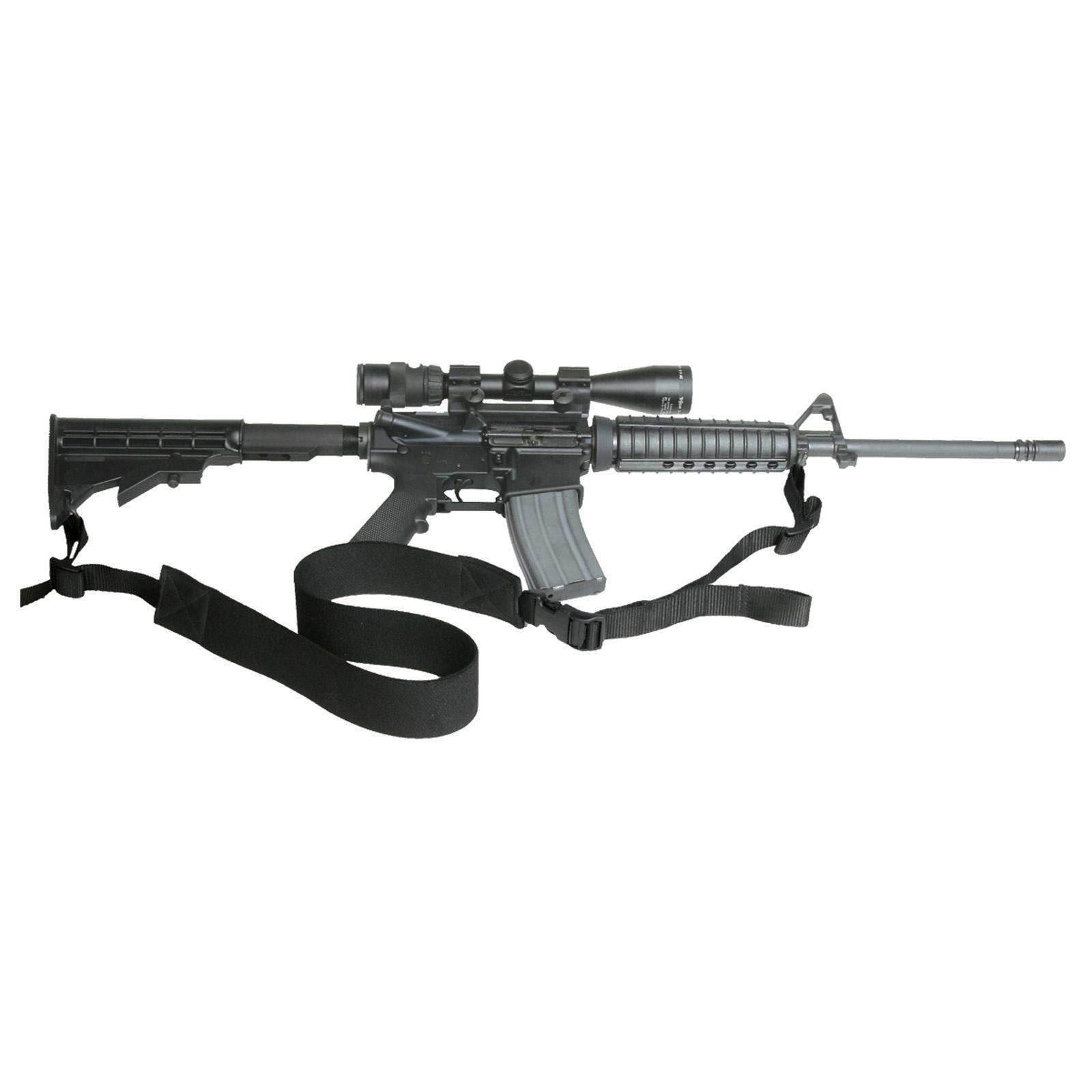 Max Ops Edge Tactical Two-Point Sling, Adjustable, 12.30 in Overall Length, 2 in Black Elastic