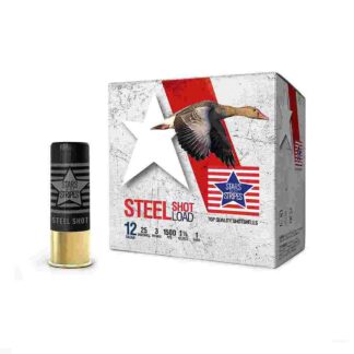 TRZ Trading PPU Stars & Stripes Steel 12 Gauge 3 in Shotshell, #1, 1-1/8 oz, 25 rds